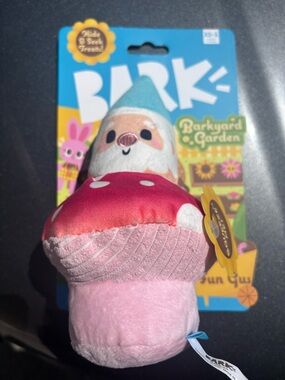 BARK Barkyard & Garden Gnome Mushroom Plush Dog Toy
